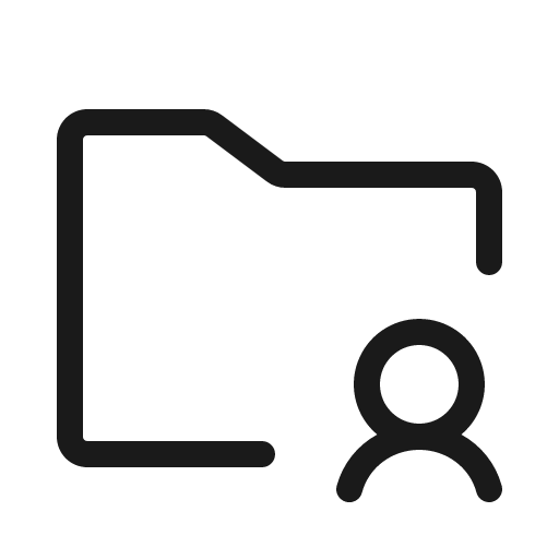Folder simple user light icon, light style, from Phosphor