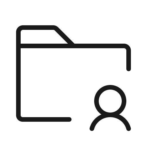 Folder user thin icon, thin style, from Phosphor