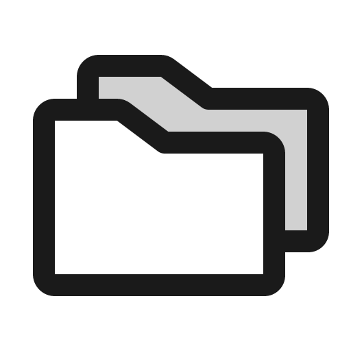 Folders duotone icon, two-tone style, from Phosphor