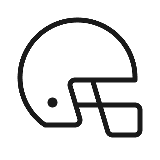 Football helmet thin icon, thin style, from Phosphor