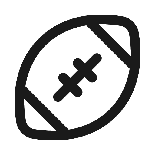 Football icon, solid style, from Phosphor