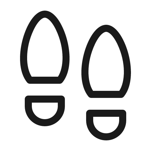Footprints light icon, light style, from Phosphor