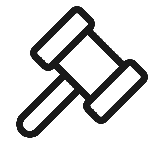 Gavel light icon, light style, from Phosphor