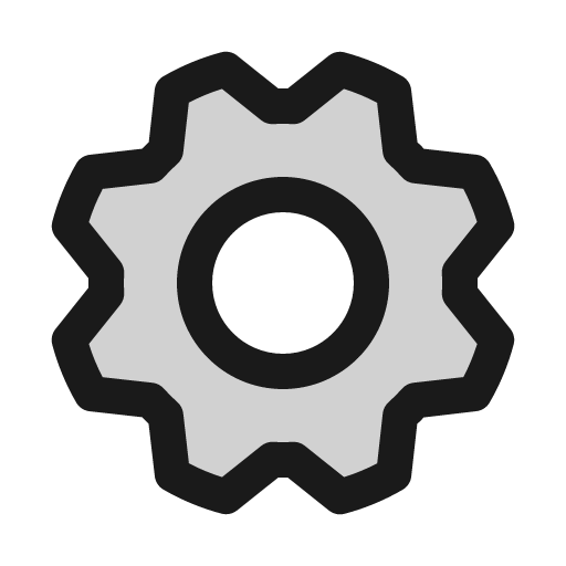 Gear duotone icon, two-tone style, from Phosphor