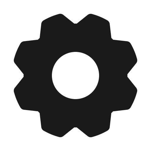 Gear fill icon, filled style, from Phosphor