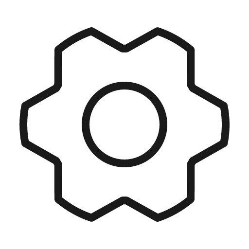 Gear six thin icon, thin style, from Phosphor