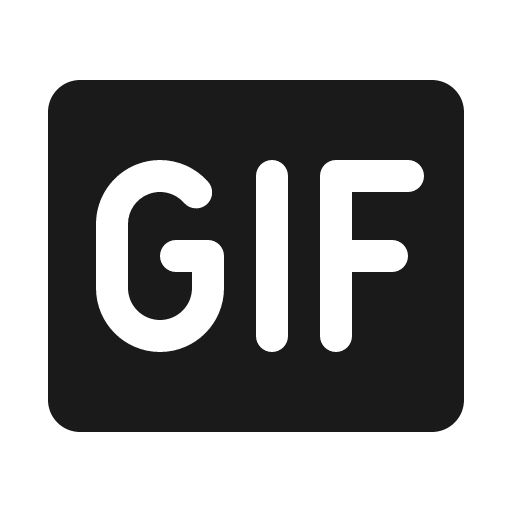 Gif fill icon, filled style, from Phosphor