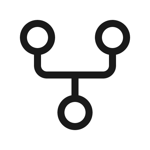 Git fork light icon, light style, from Phosphor