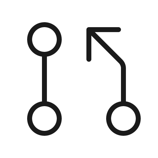 Git pull request thin icon, thin style, from Phosphor