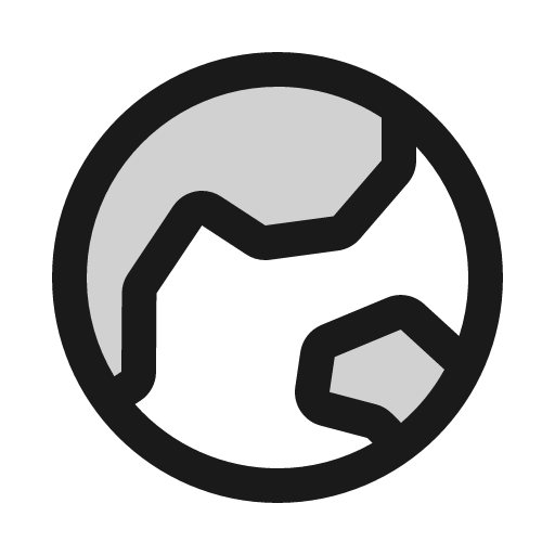 Globe hemisphere east duotone icon, two-tone style, from Phosphor