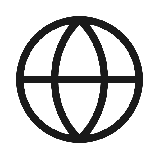 Globe simple light icon, light style, from Phosphor