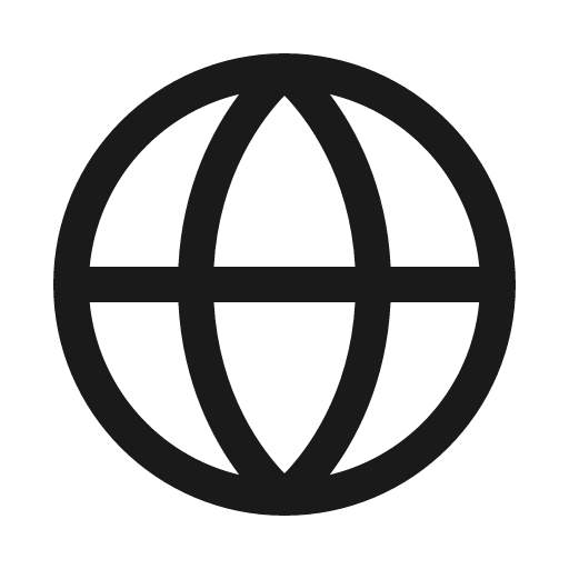 Globe simple icon, solid style, from Phosphor