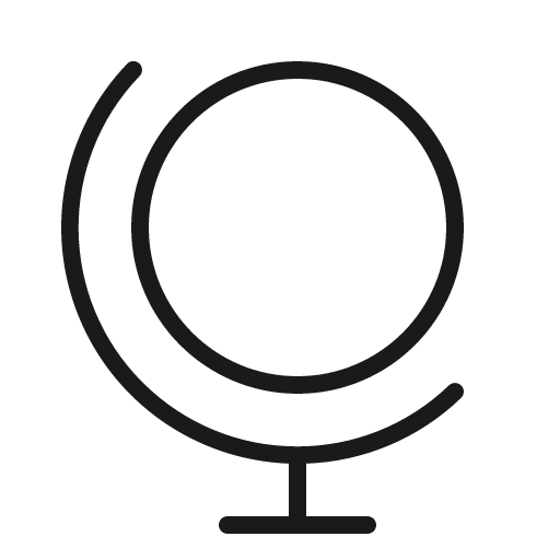 Globe stand thin icon, thin style, from Phosphor