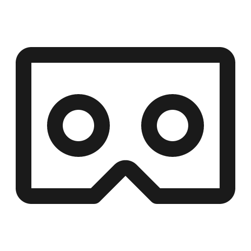 Google cardboard logo icon, solid style, from Phosphor