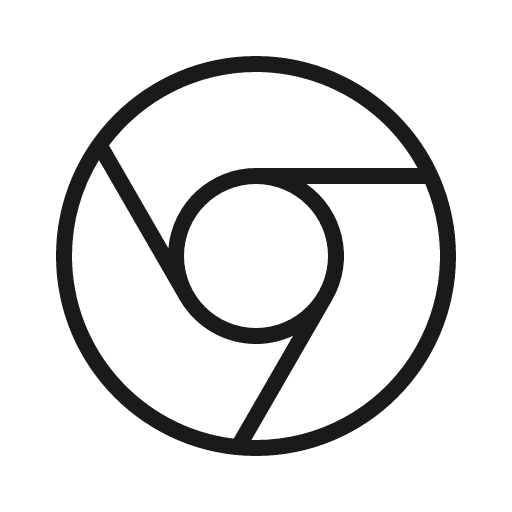 Google chrome logo thin icon, thin style, from Phosphor