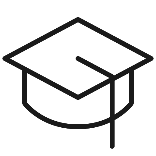 Graduation cap thin icon, thin style, from Phosphor