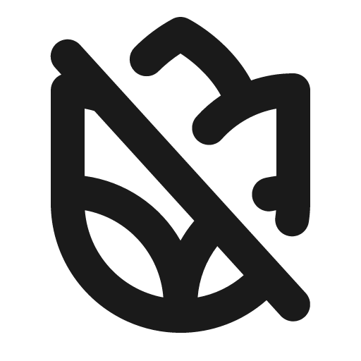 Grains slash bold icon, bold style, from Phosphor
