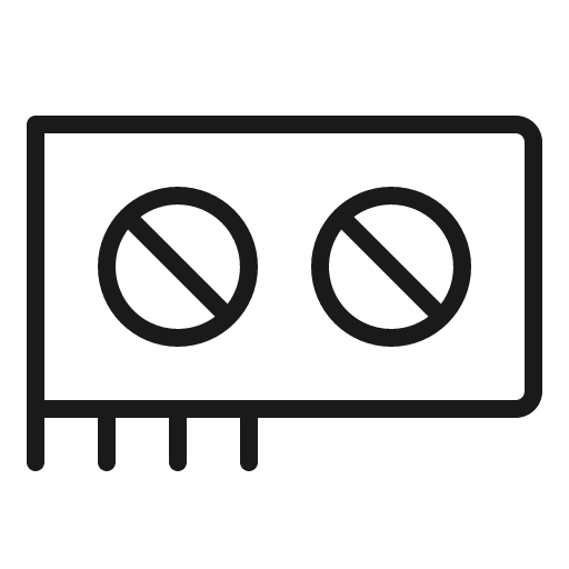 Graphics card thin icon, thin style, from Phosphor