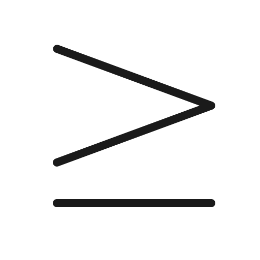 Greater than or equal thin icon, thin style, from Phosphor
