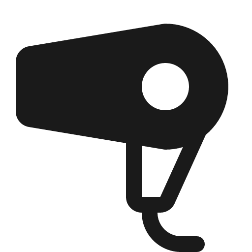 Hair dryer fill icon, filled style, from Phosphor