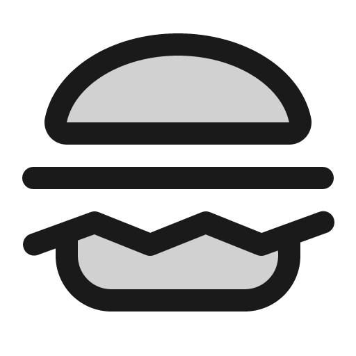 Hamburger duotone icon, two-tone style, from Phosphor