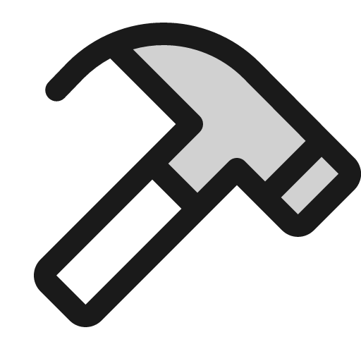 Hammer duotone icon, two-tone style, from Phosphor