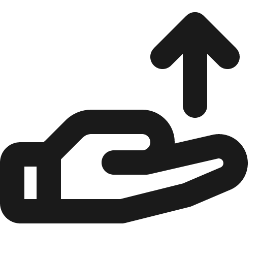 Hand arrow up bold icon, bold style, from Phosphor