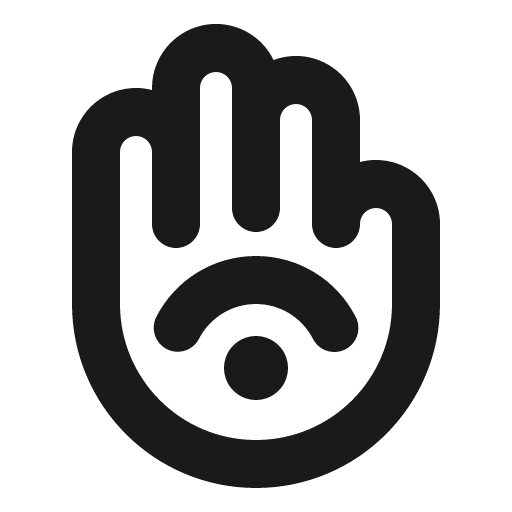 Hand eye bold icon, bold style, from Phosphor