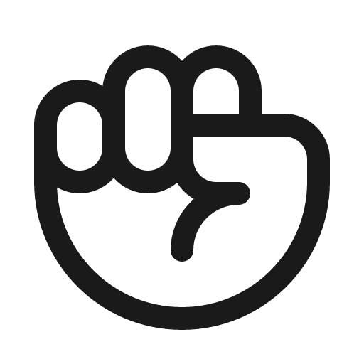 Hand fist icon, solid style, from Phosphor