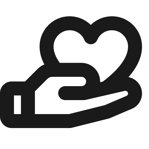 Hand heart bold icon, bold style, from Phosphor