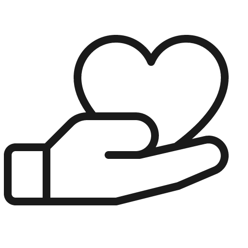 Hand heart thin icon, thin style, from Phosphor