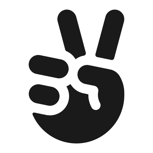 Hand peace fill icon, filled style, from Phosphor