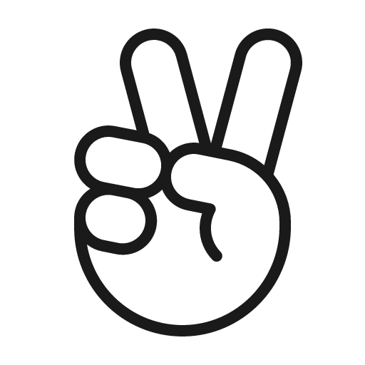 Hand peace thin icon, thin style, from Phosphor