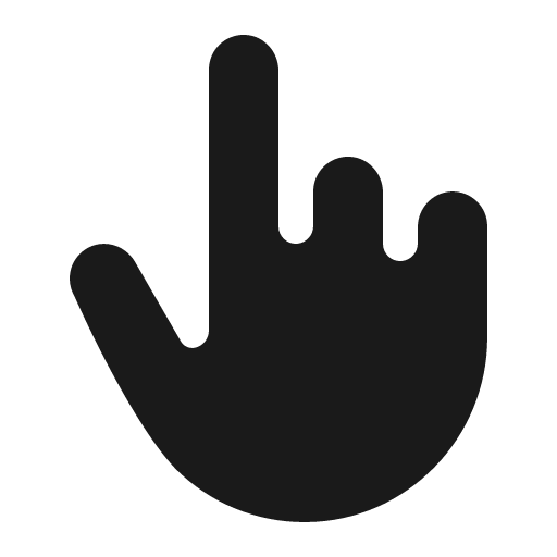 Hand pointing fill icon, filled style, from Phosphor