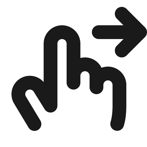 Hand swipe right bold icon, bold style, from Phosphor