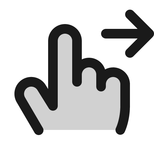 Hand swipe right duotone icon, two-tone style, from Phosphor