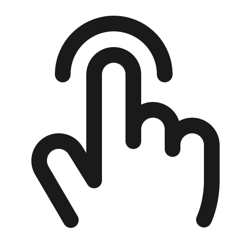 Hand tap icon, solid style, from Phosphor