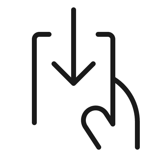 Hand withdraw thin icon, thin style, from Phosphor