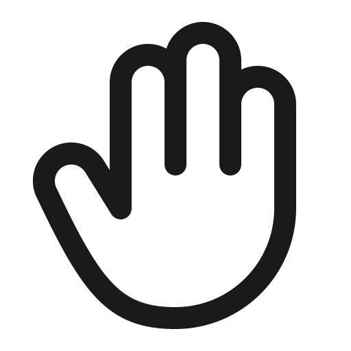 Hand icon, solid style, from Phosphor