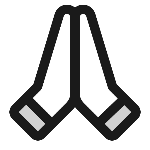 Hands praying duotone icon, two-tone style, from Phosphor