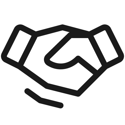 Handshake light icon, light style, from Phosphor