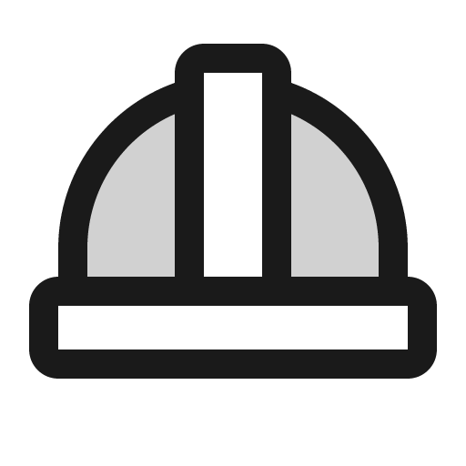 Hard hat duotone icon, two-tone style, from Phosphor