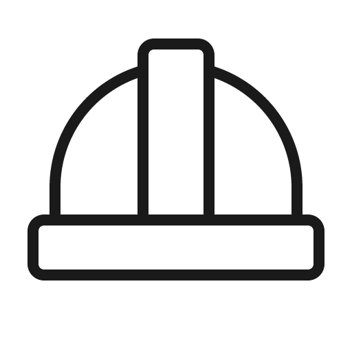 Hard hat thin icon, thin style, from Phosphor