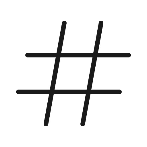 Hash thin icon, thin style, from Phosphor
