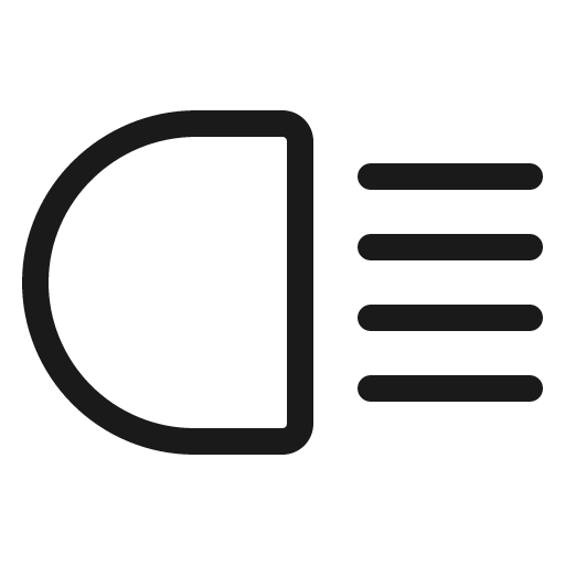 Headlights light icon, light style, from Phosphor