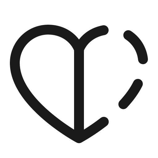 Heart half icon, solid style, from Phosphor