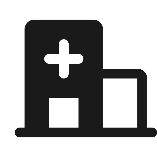 Hospital fill icon, filled style, from Phosphor
