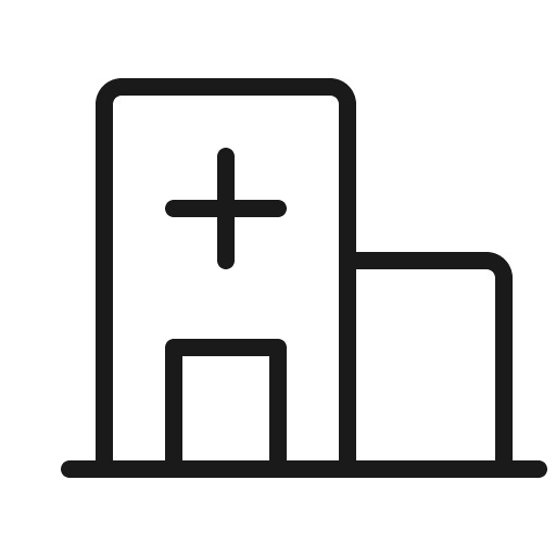 Hospital thin icon, thin style, from Phosphor