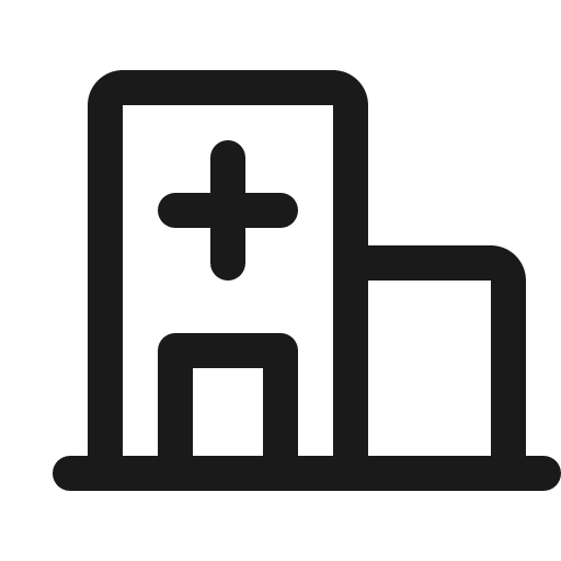 Hospital icon, solid style, from Phosphor