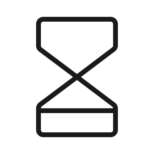 Hourglass low thin icon, thin style, from Phosphor